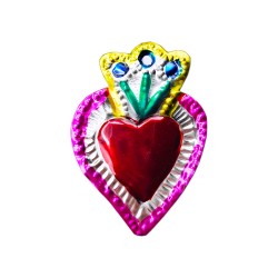 Pink Floral Small tin sacred heart