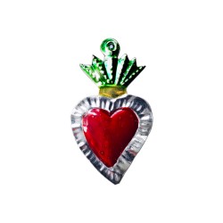 Green Tin flaming sacred heart