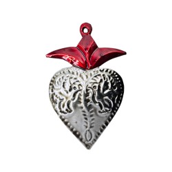 Tin sacred heart with doves
