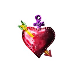 Petit coeur sacré transpercé Violet