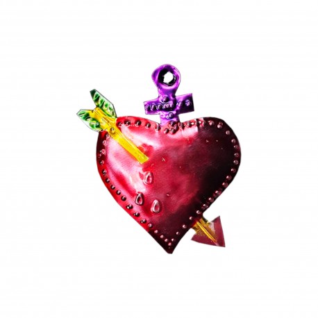 Petit coeur sacré transpercé Violet