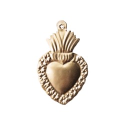Gold Tin floral sacred heart