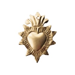 Gold Tin sacred heart with spiked halo