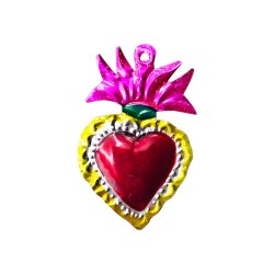 Pink Tin flamming sacred heart