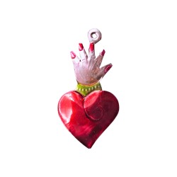 Tin sacred heart with hand