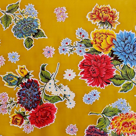 Wachstuch Crisantemos Ocker