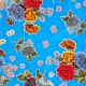 Blue Crisantemos oilcloth