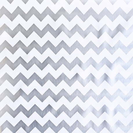 Silver Zigzag oilcloth