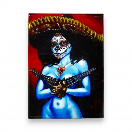 Grand magnet Crâne Bordeau