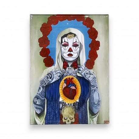 Grand magnet Crâne Bordeau