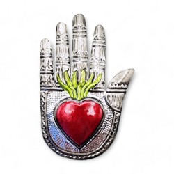 Large hand with sacred heart