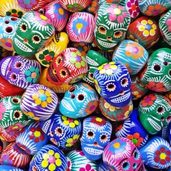 Petit crâne mexicain Noir