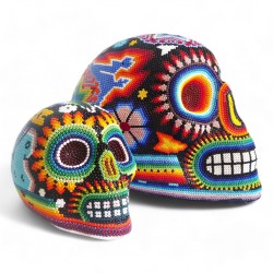 20 cm Huichol beaded skull