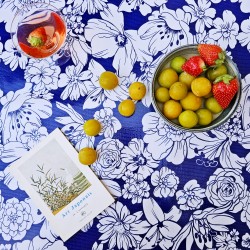 Navy Flores oilcloth