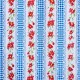 Blue Gingham and flowers oilcloth