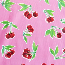 Pink Cerezas oilcloth