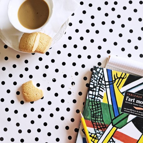 Wachstuch Punkten Schwarz