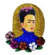 Patch sequins Frida coeur Rose