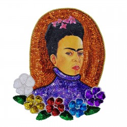 Frida oval sequin patch