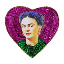 Frida heart sequin patch