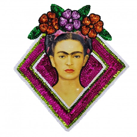 Patch sequins Frida coeur Rose