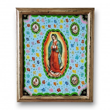 Virgin of Guadalupe Reverse glass painting