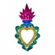 Colorful Exvoto heart mirror