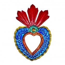 Sacred heart with 3 flames and mirror