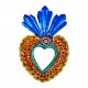 Sacred heart with 3 flames and mirror