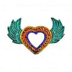 Coeur sacré ailé à miroir