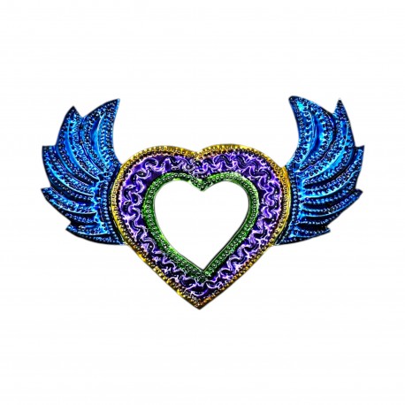 Coeur sacré ailé à miroir