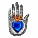 Large hand with sacred heart