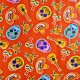 Orange Calaveras oilcloth