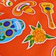 Orange Calaveras oilcloth
