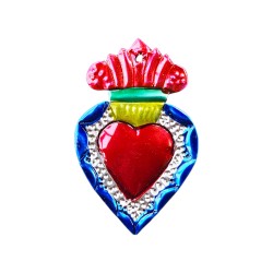 Ex voto coeur sacré bordure fleurie