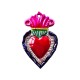 Ex voto coeur sacré bordure fleurie