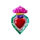 Ex voto coeur sacré bordure fleurie