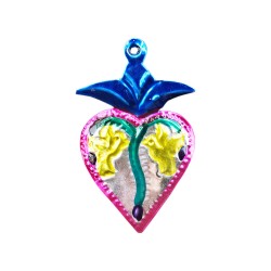 Coeur sacré aux colombes Rouge