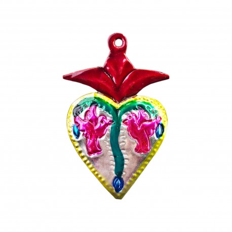 Coeur sacré aux colombes Rouge