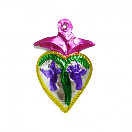 Coeur sacré aux colombes Rouge