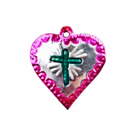 Exvoto sacred heart with cross