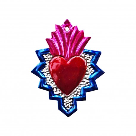 Ex voto coeur sacré bordure fleurie