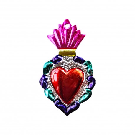 Ex voto coeur sacré bordure fleurie
