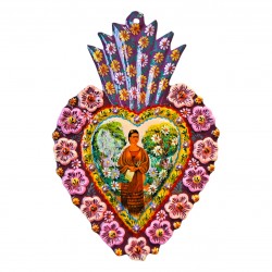 Coeur peint Entre les Rideaux