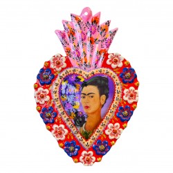 Coeur peint Frida Kahlo Jaune
