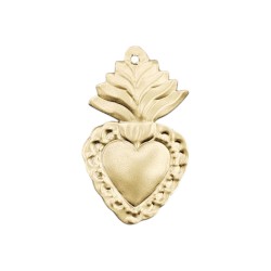 Coeur sacré avec flamme Vert