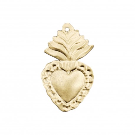 Golden tin flaming Sacred Heart