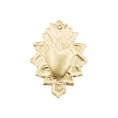 Ex voto coeur sacré bordure fleurie