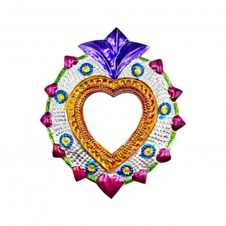 Espejo borde de corazónes Colorido