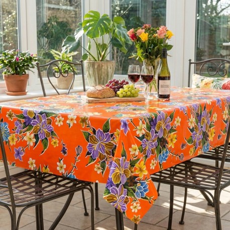Toile cirée Hibisco Orange